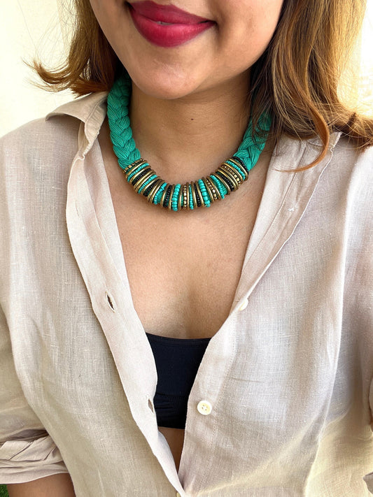 Turquoise Boho Bib Necklace