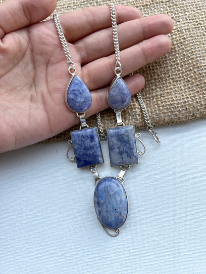 Blue Onyx Gemstone Necklace