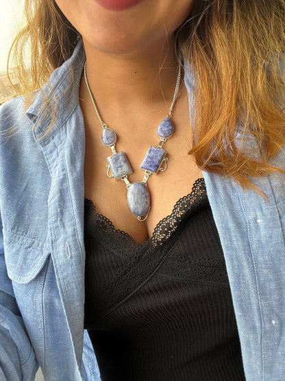 Blue Onyx Gemstone Necklace