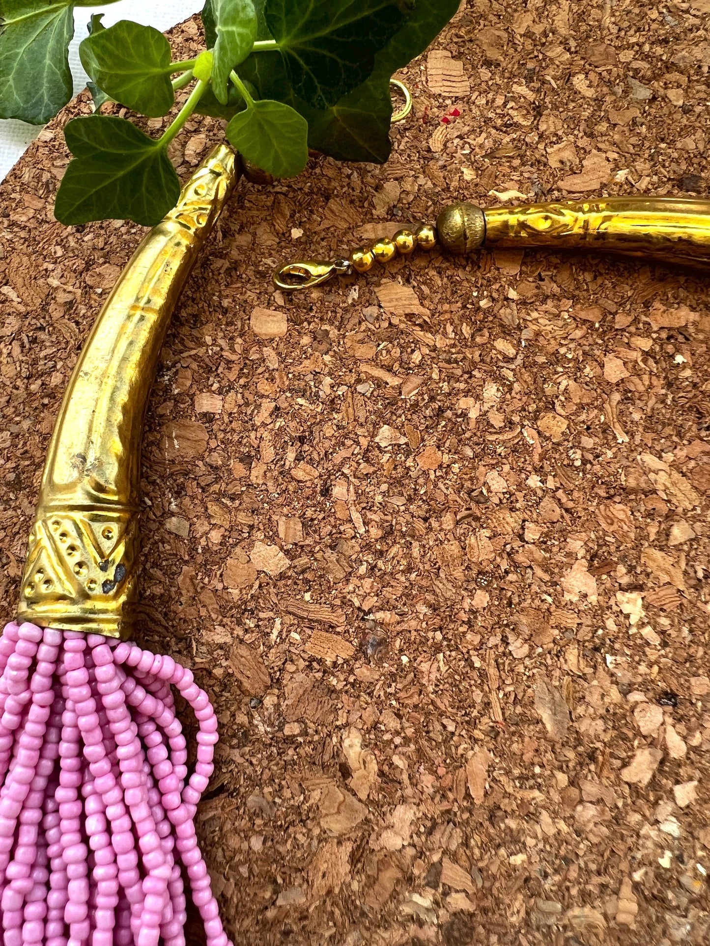 Pink Beaded Multi-Strand Necklace