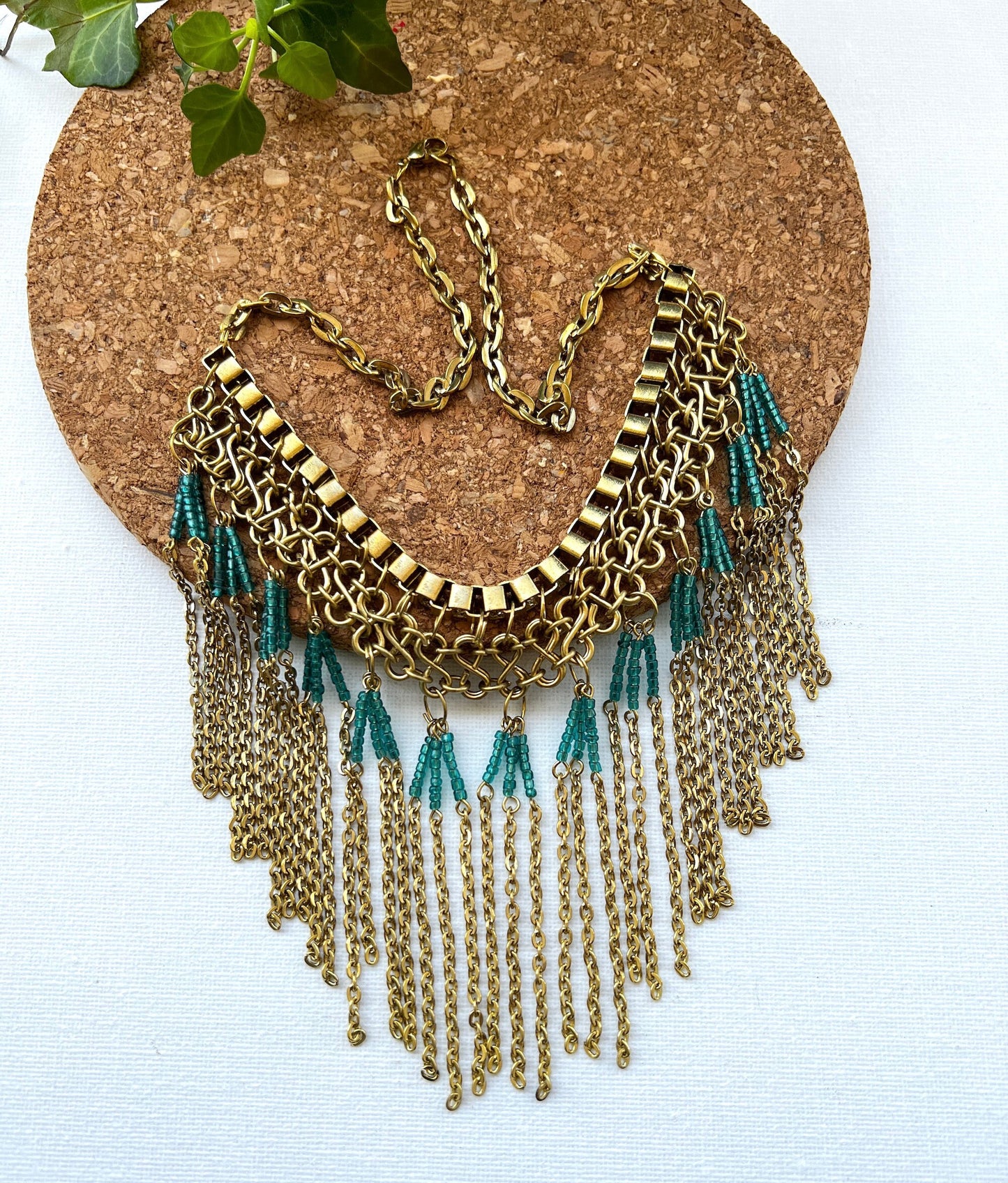 Gold Chain Tassel Necklace