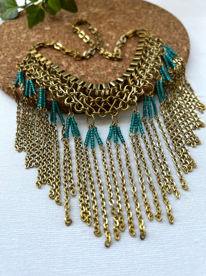 Gold Chain Tassel Necklace