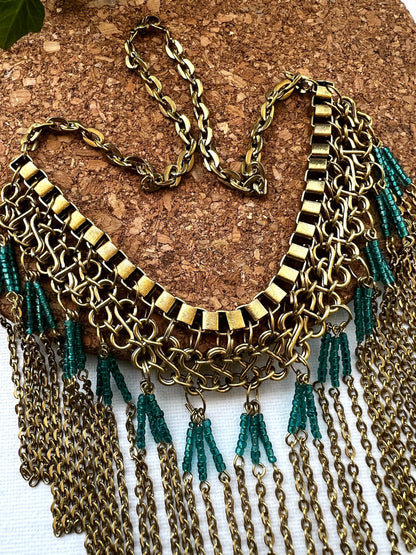 Gold Chain Tassel Necklace