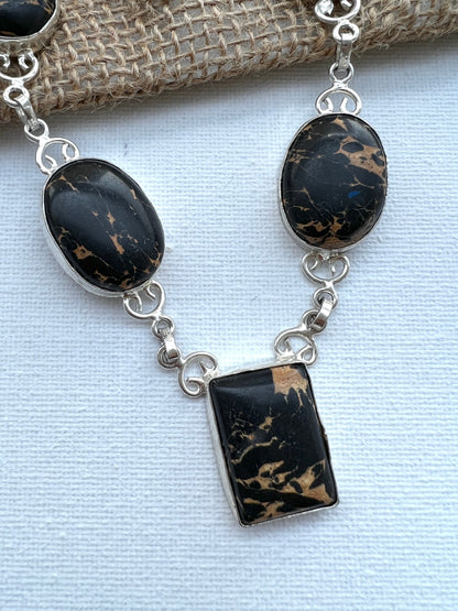 Black Lace Agate Necklace