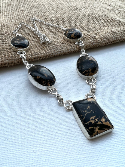 Black Lace Agate Necklace