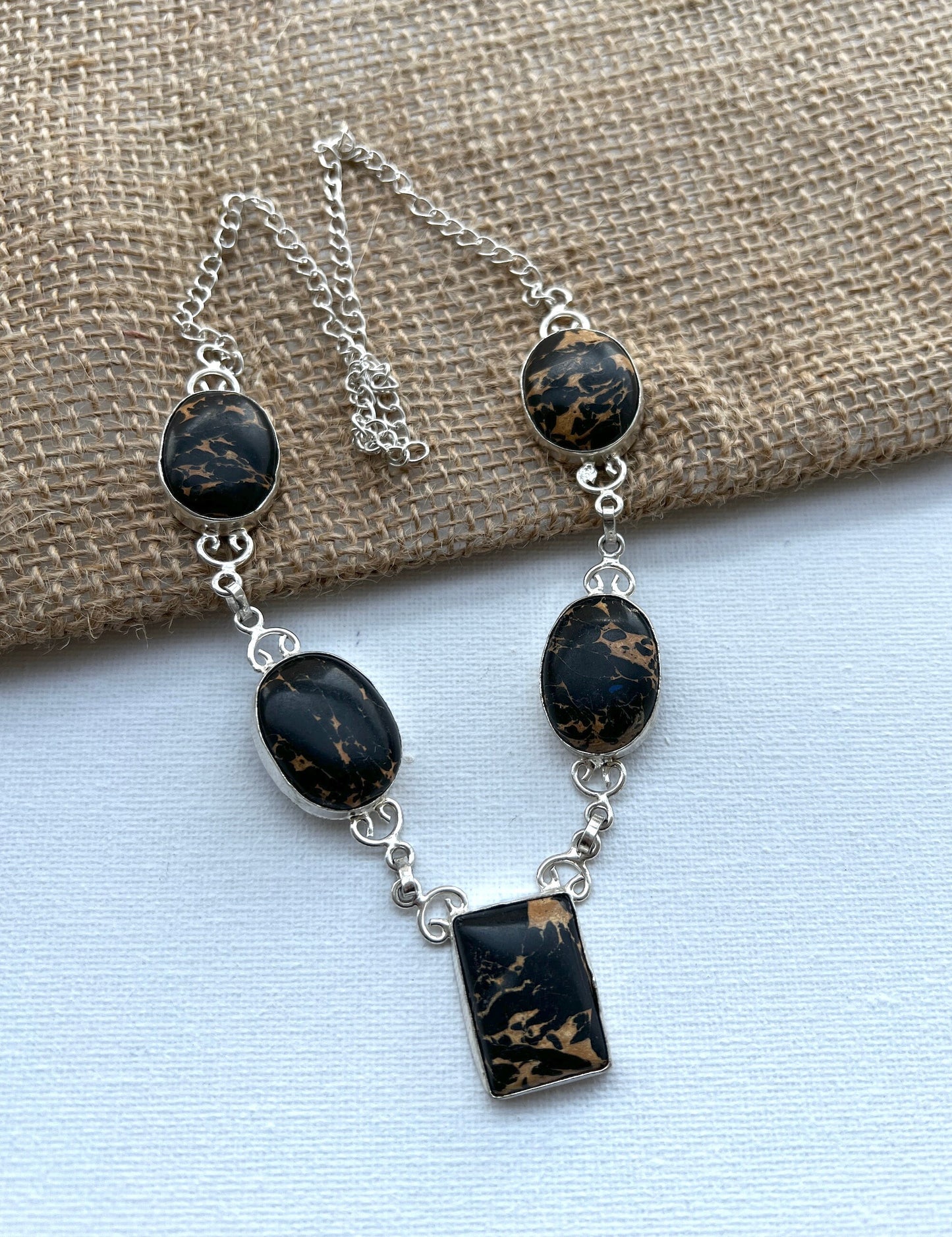 Black Lace Agate Necklace