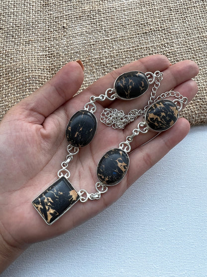 Black Lace Agate Necklace