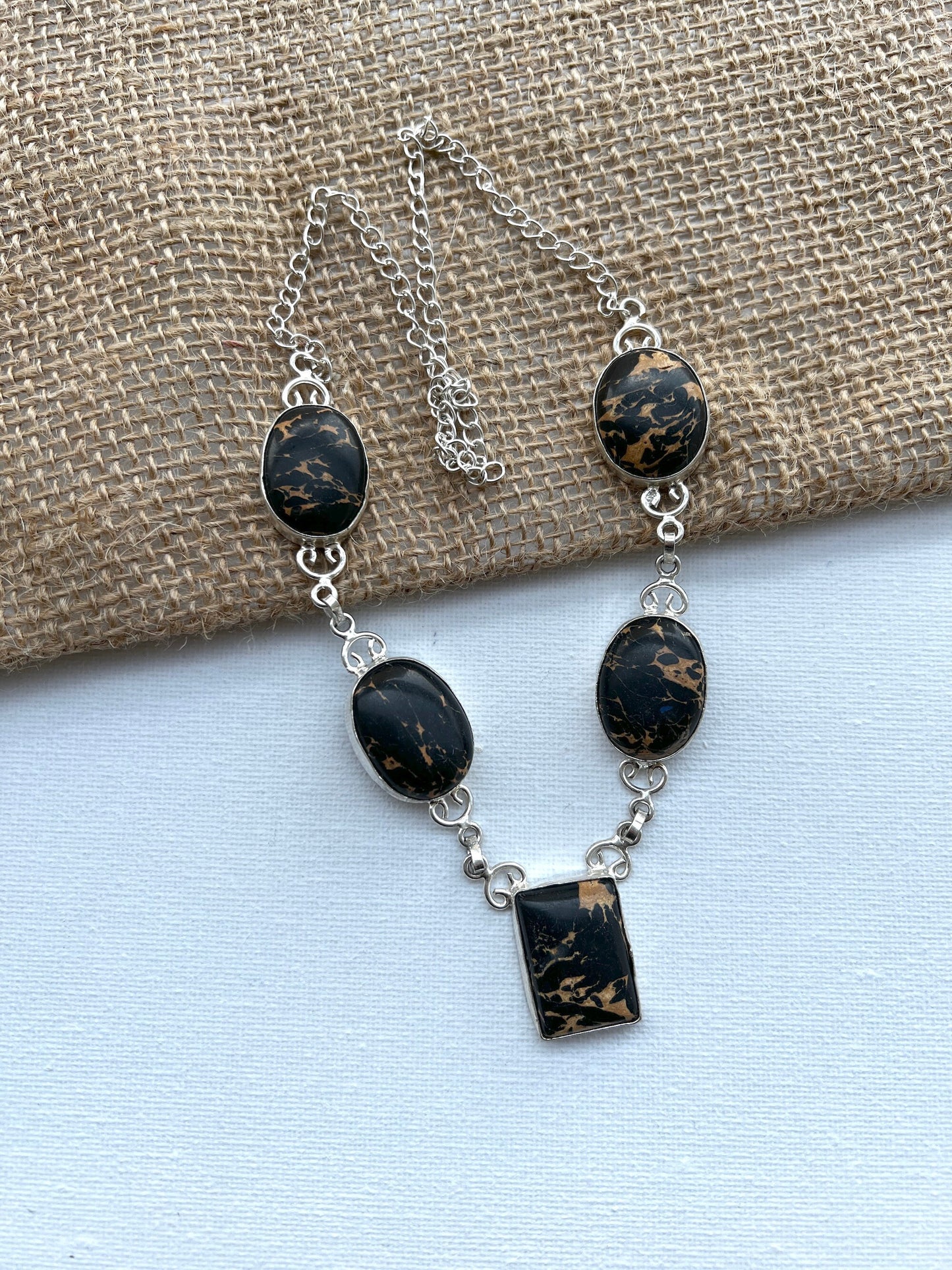 Black Lace Agate Necklace