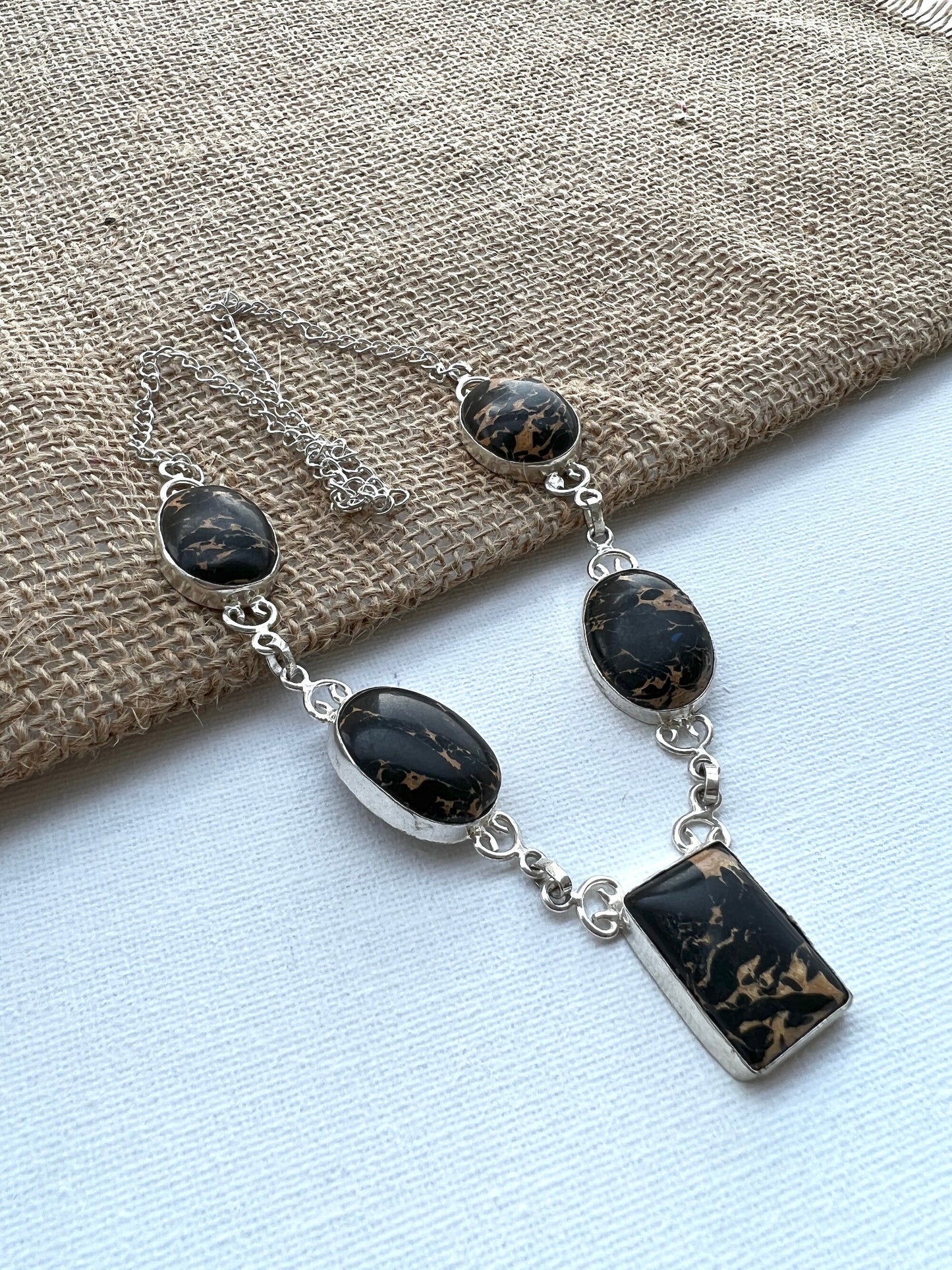 Black Lace Agate Necklace