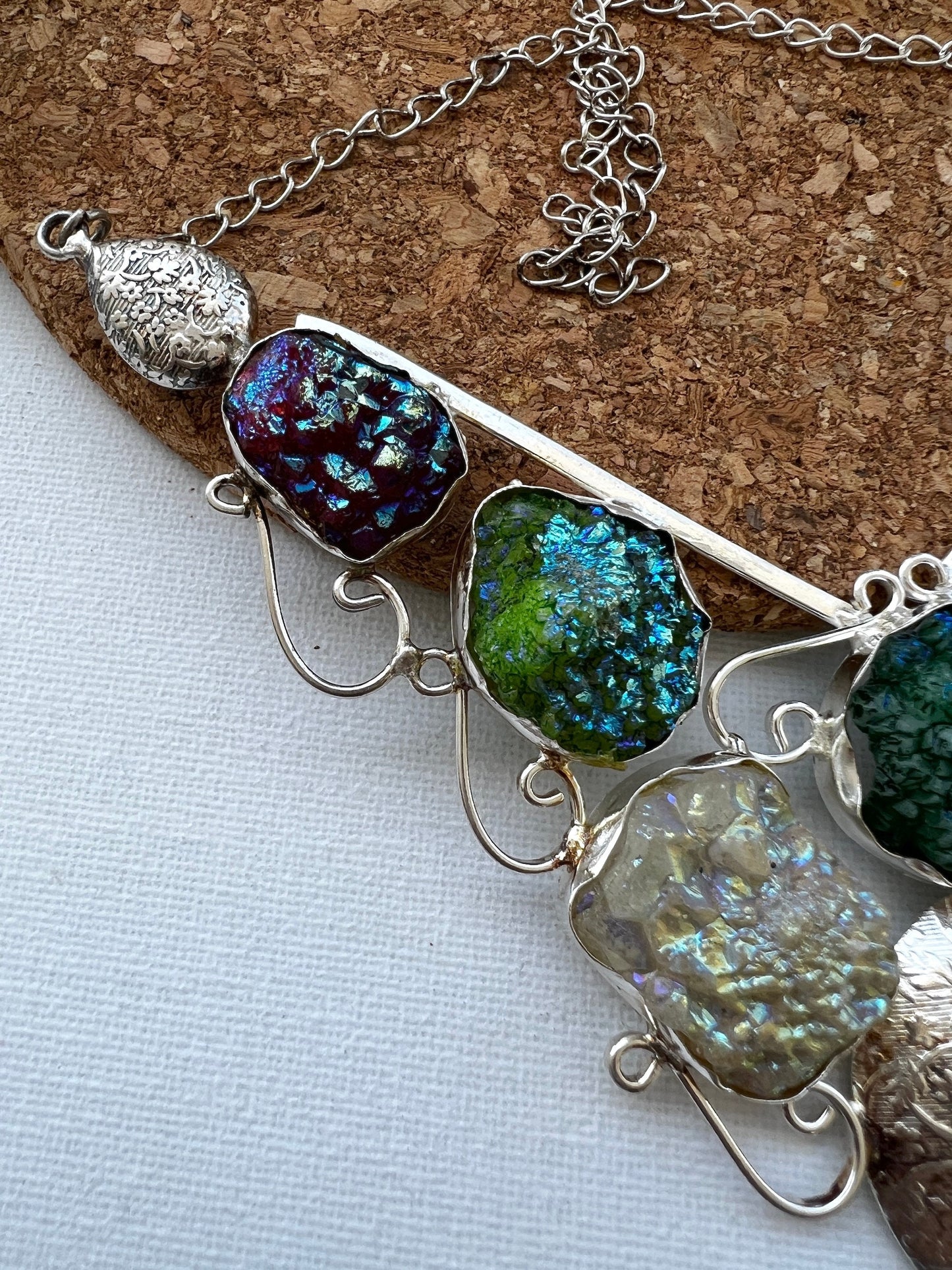 Multi-Color Druzy Bib Necklace