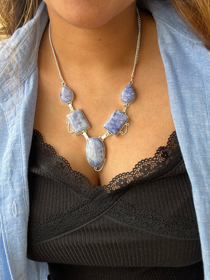 Blue Onyx Gemstone Necklace