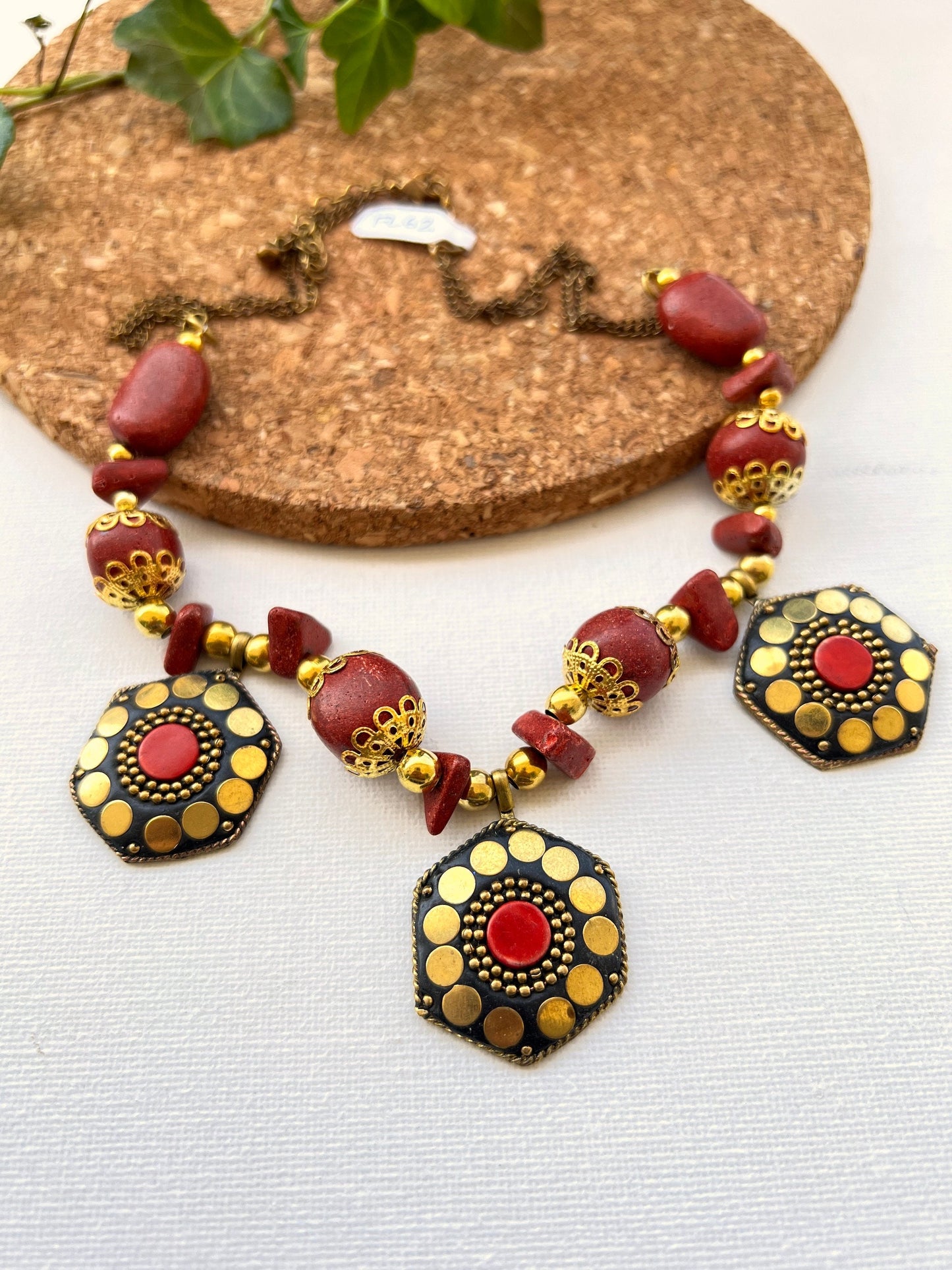 Red Coral Beaded Necklace