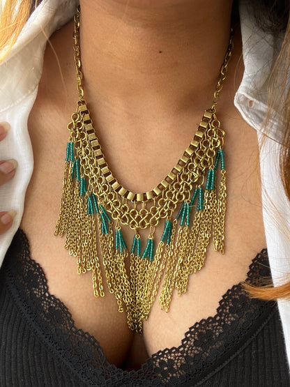 Gold Chain Tassel Necklace