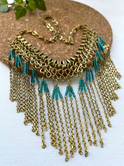 Gold Chain Tassel Necklace