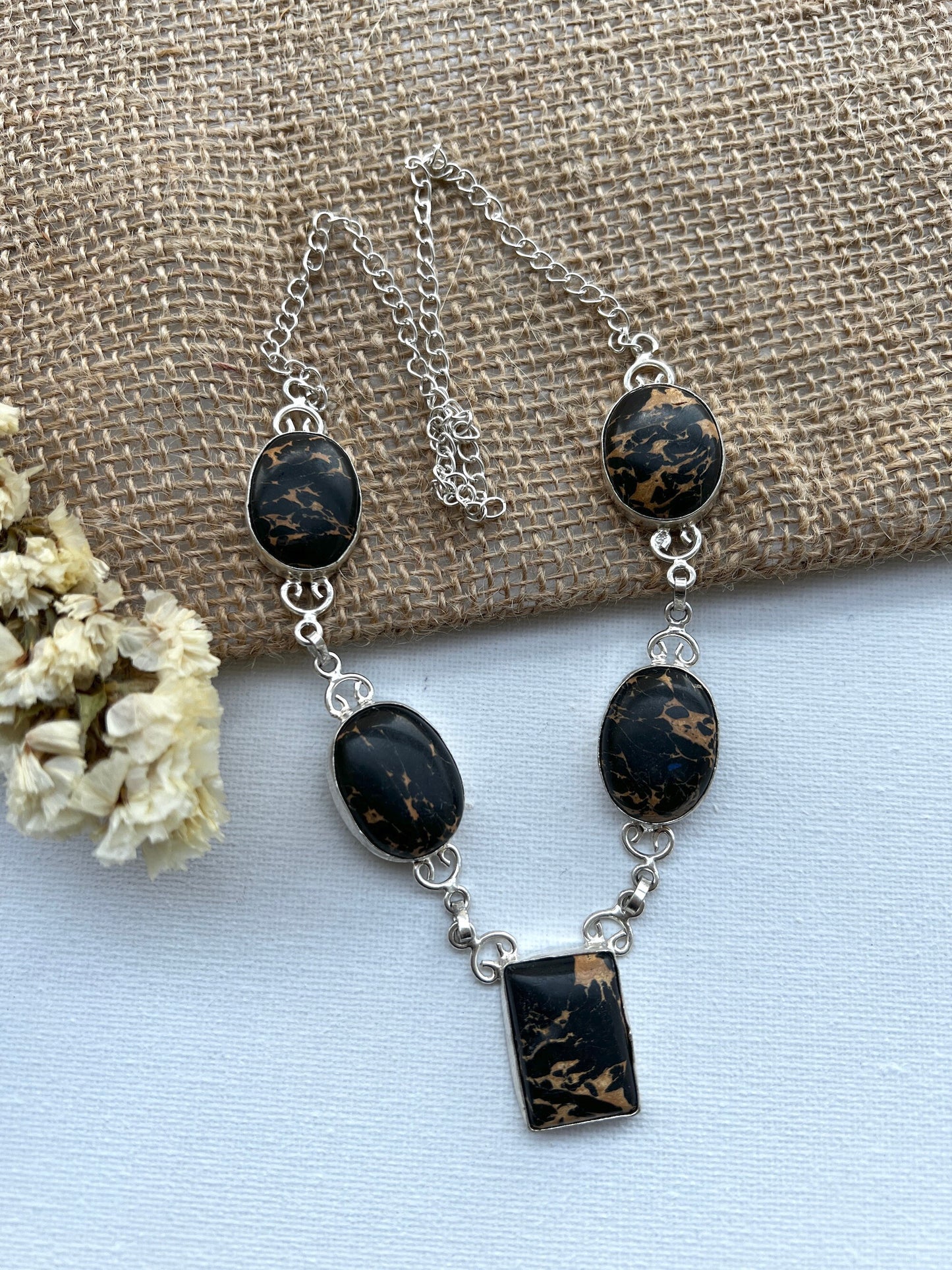 Black Lace Agate Necklace