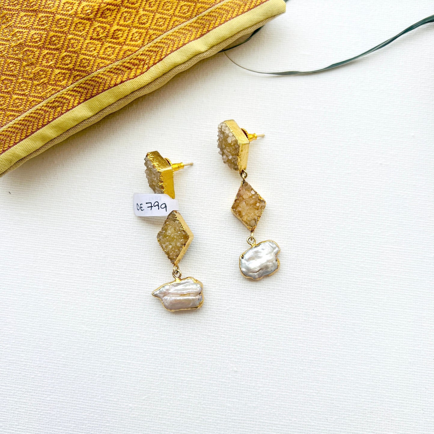 Biwa Pearl Dangle Earrings