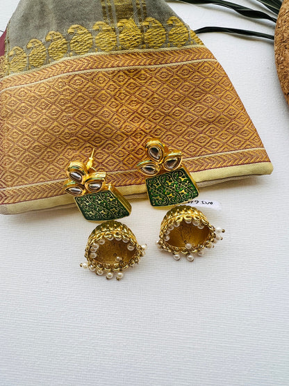 Indian Green Jhumka Earrings