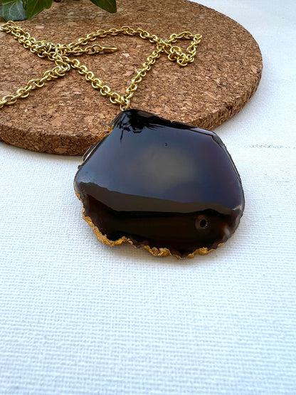 Brown Agate Pendant Necklace