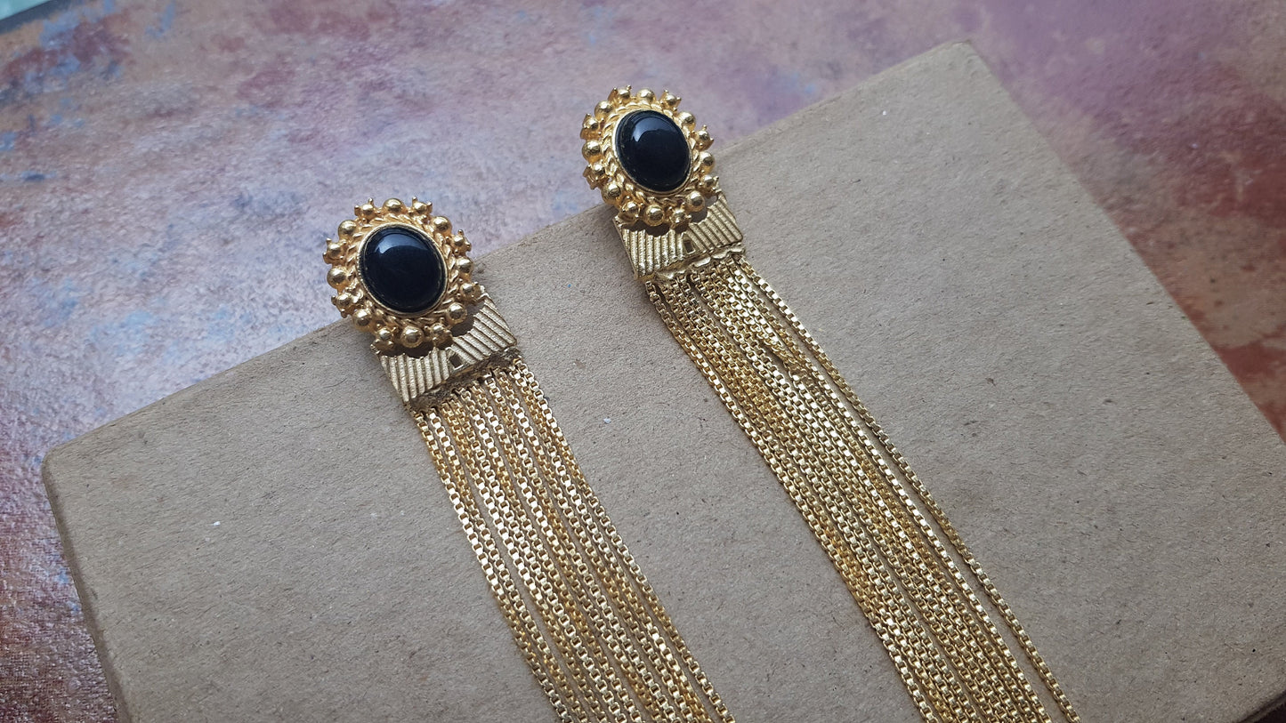 Gold Chain Tassel Earrings