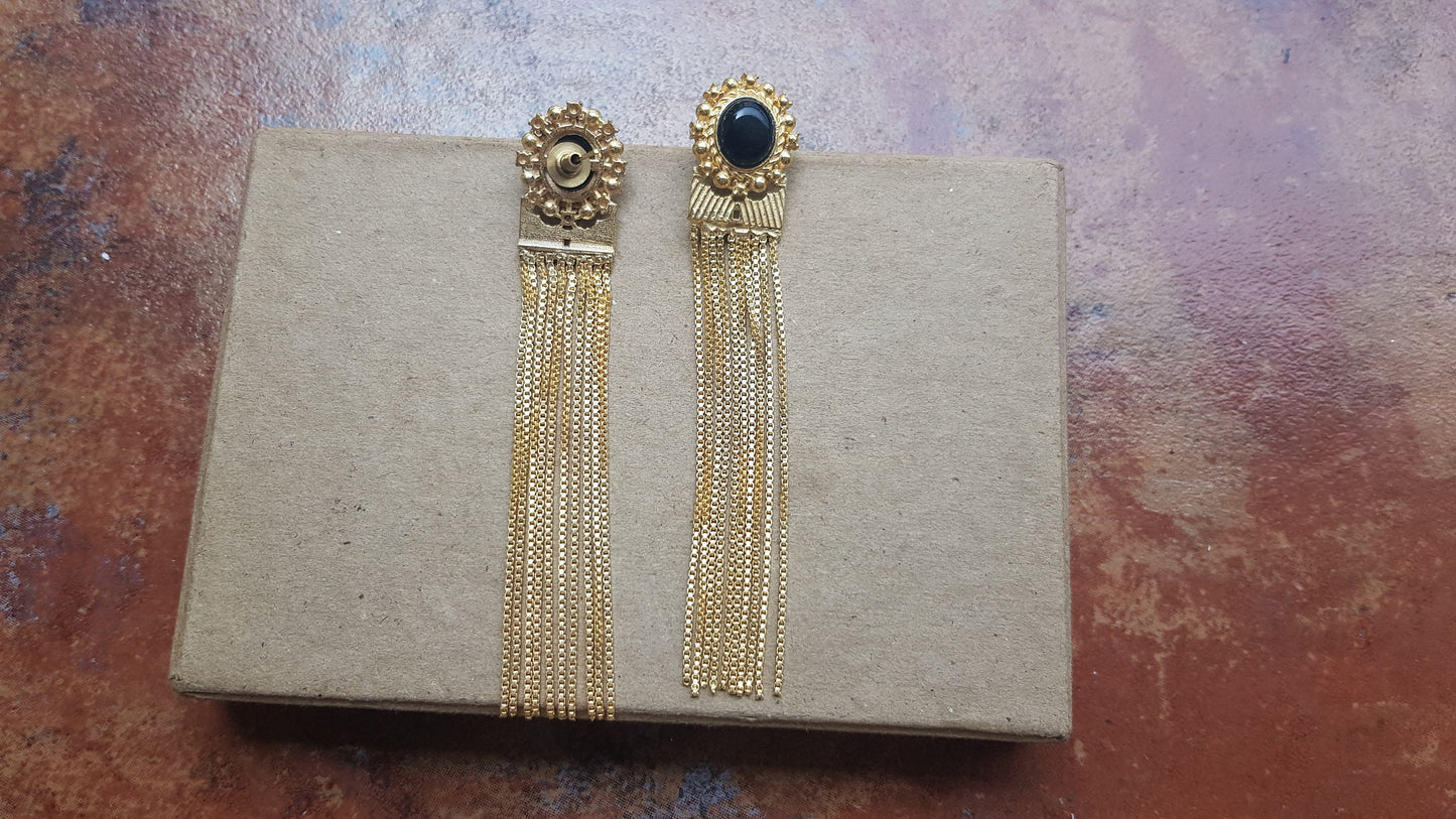 Gold Chain Tassel Earrings