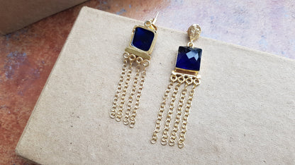 Lapis Lazuli Tassel Earrings