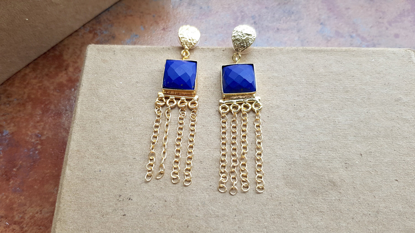 Lapis Lazuli Tassel Earrings