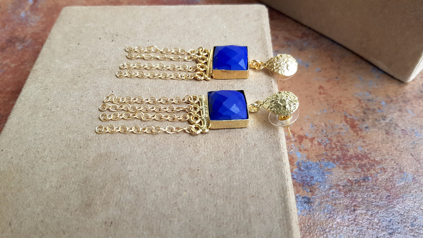 Lapis Lazuli Tassel Earrings