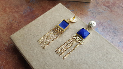 Lapis Lazuli Tassel Earrings