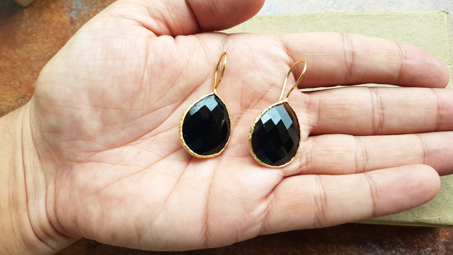 Black Onyx Drop Earrings