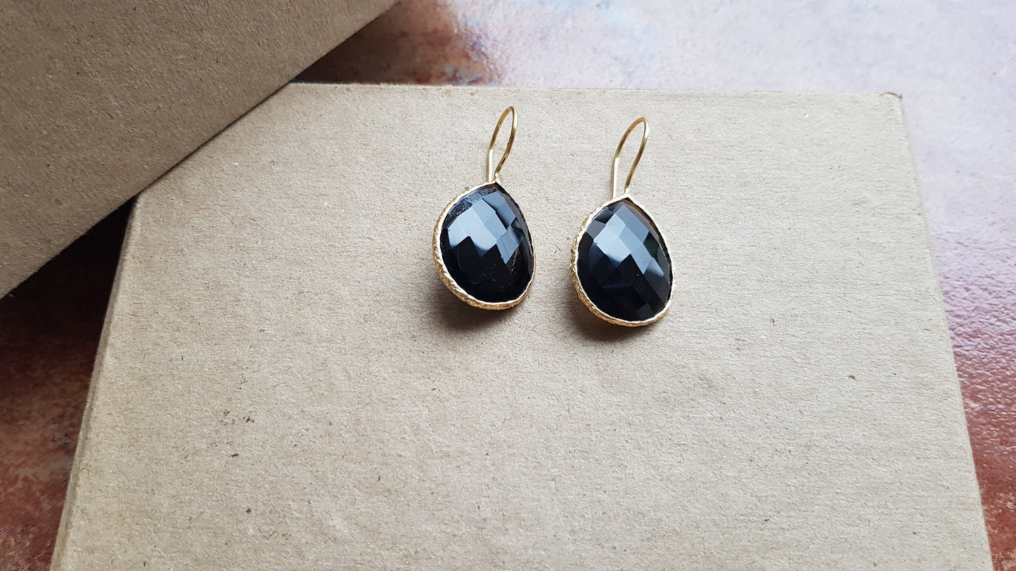 Black Onyx Drop Earrings