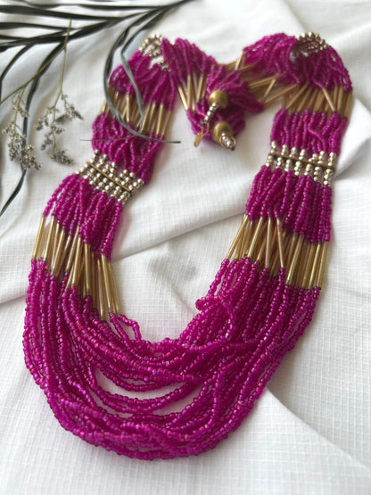 Pink Multi Layer Necklace