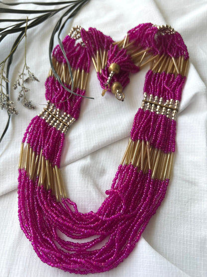 Pink Multi Layer Necklace