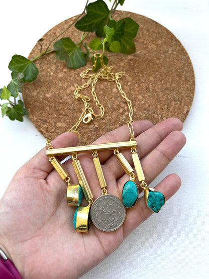 Raw Turquoise Gemstone Necklace