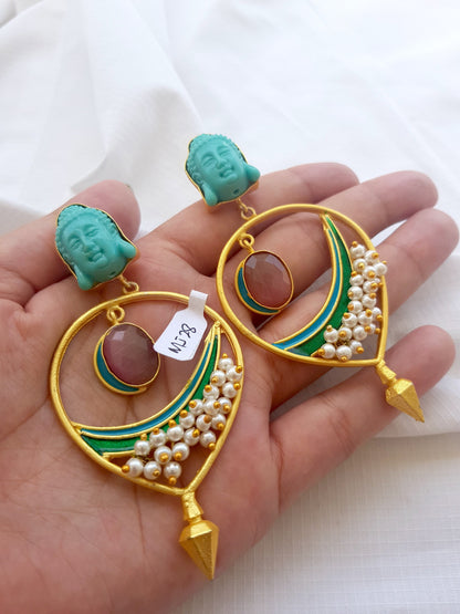 Blue Buddha Earrings