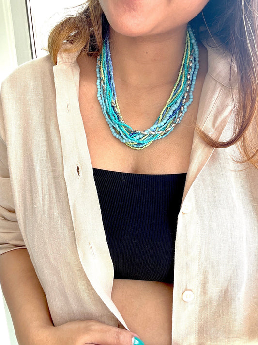 Blue Multi-Strand Necklace