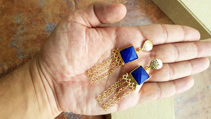 Lapis Lazuli Tassel Earrings