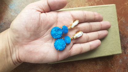 Blue Stone Drop Earrings