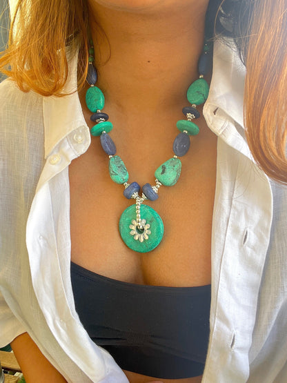 Turquoise Pendant Statement Necklace