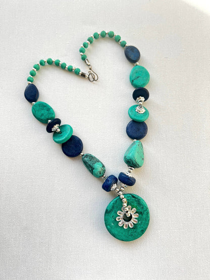 Turquoise Pendant Statement Necklace