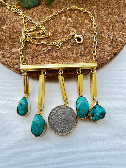 Raw Turquoise Gemstone Necklace