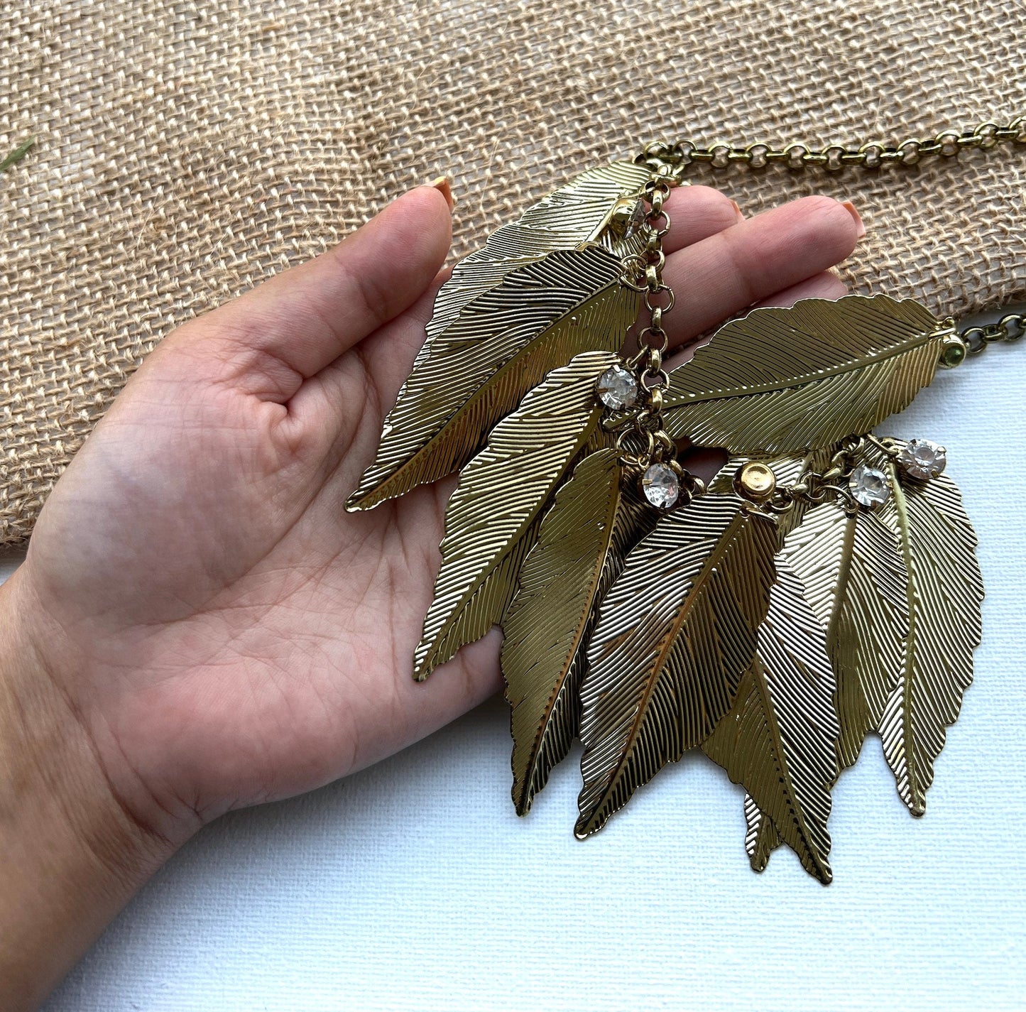 Gold Leaf Bib Necklace