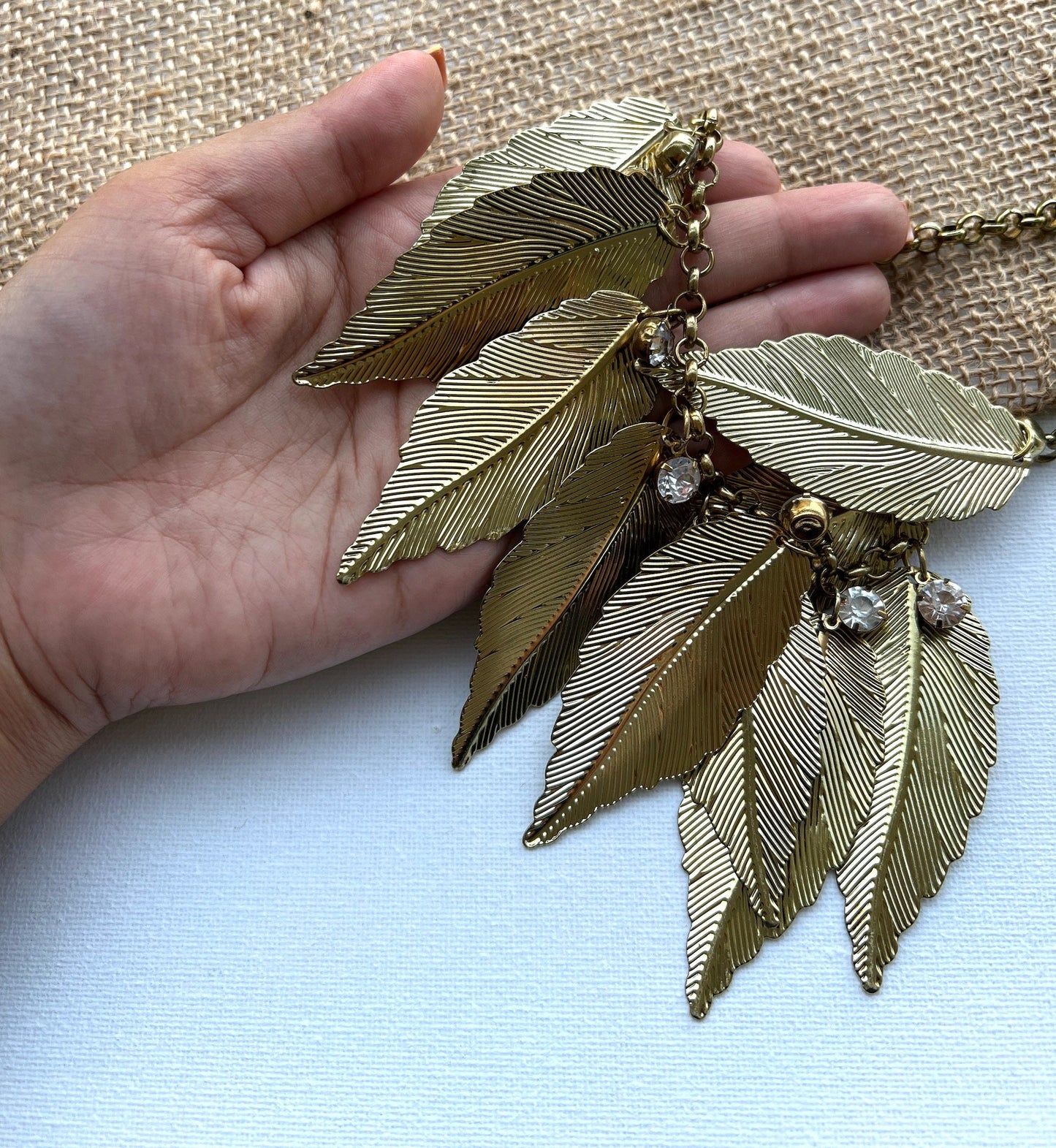 Gold Leaf Bib Necklace