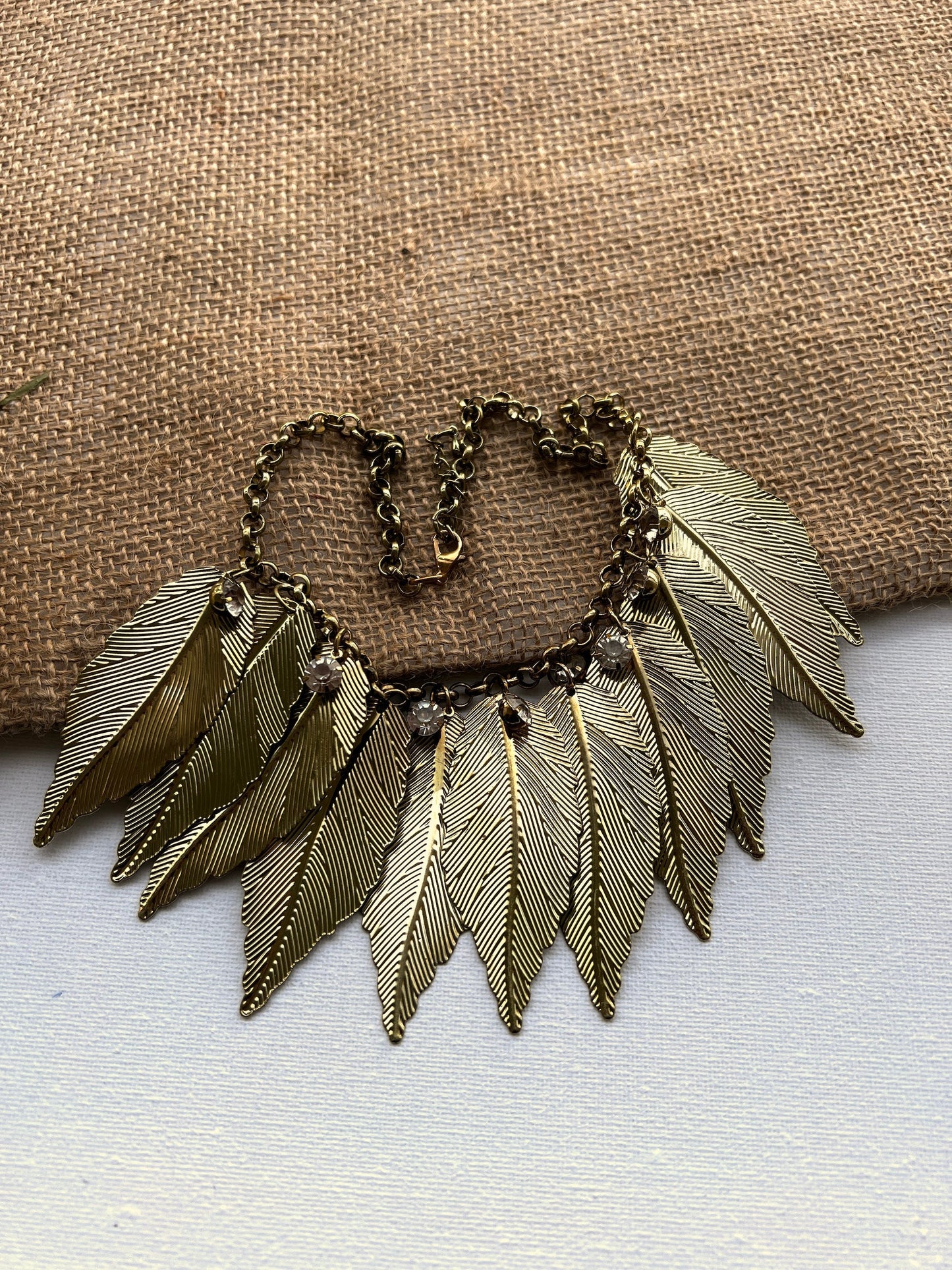 Gold Leaf Bib Necklace