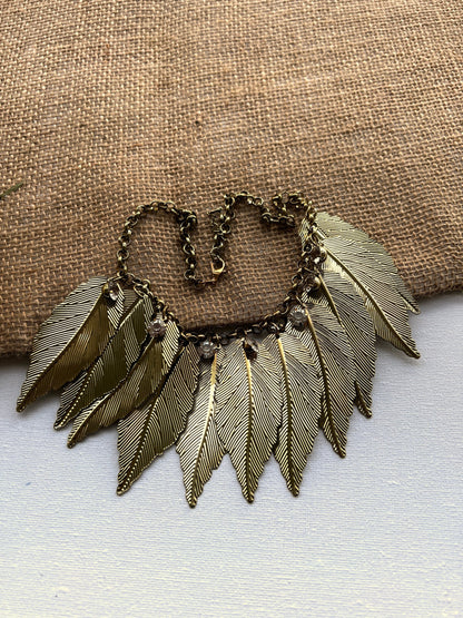 Gold Leaf Bib Necklace