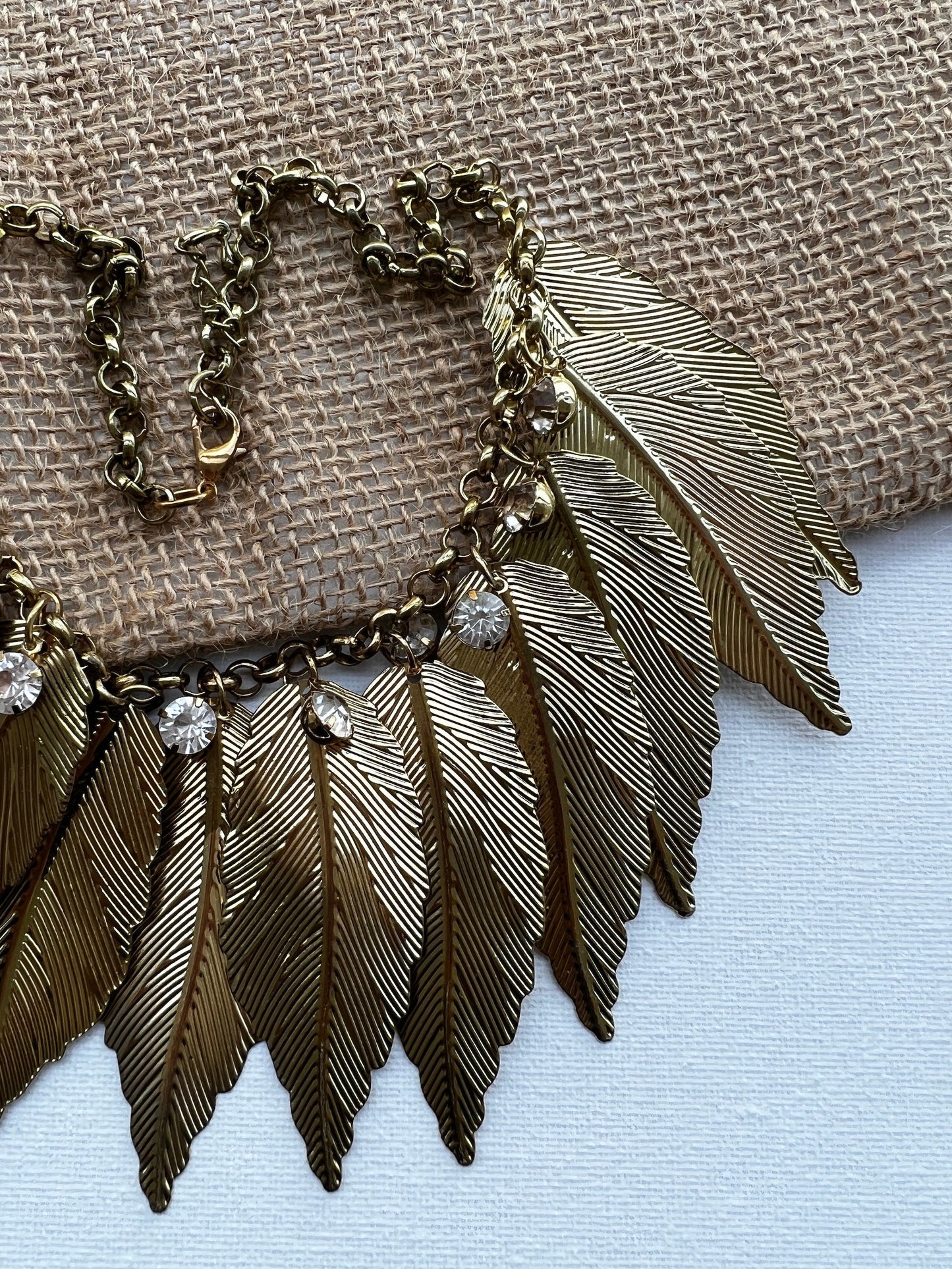 Gold Leaf Bib Necklace