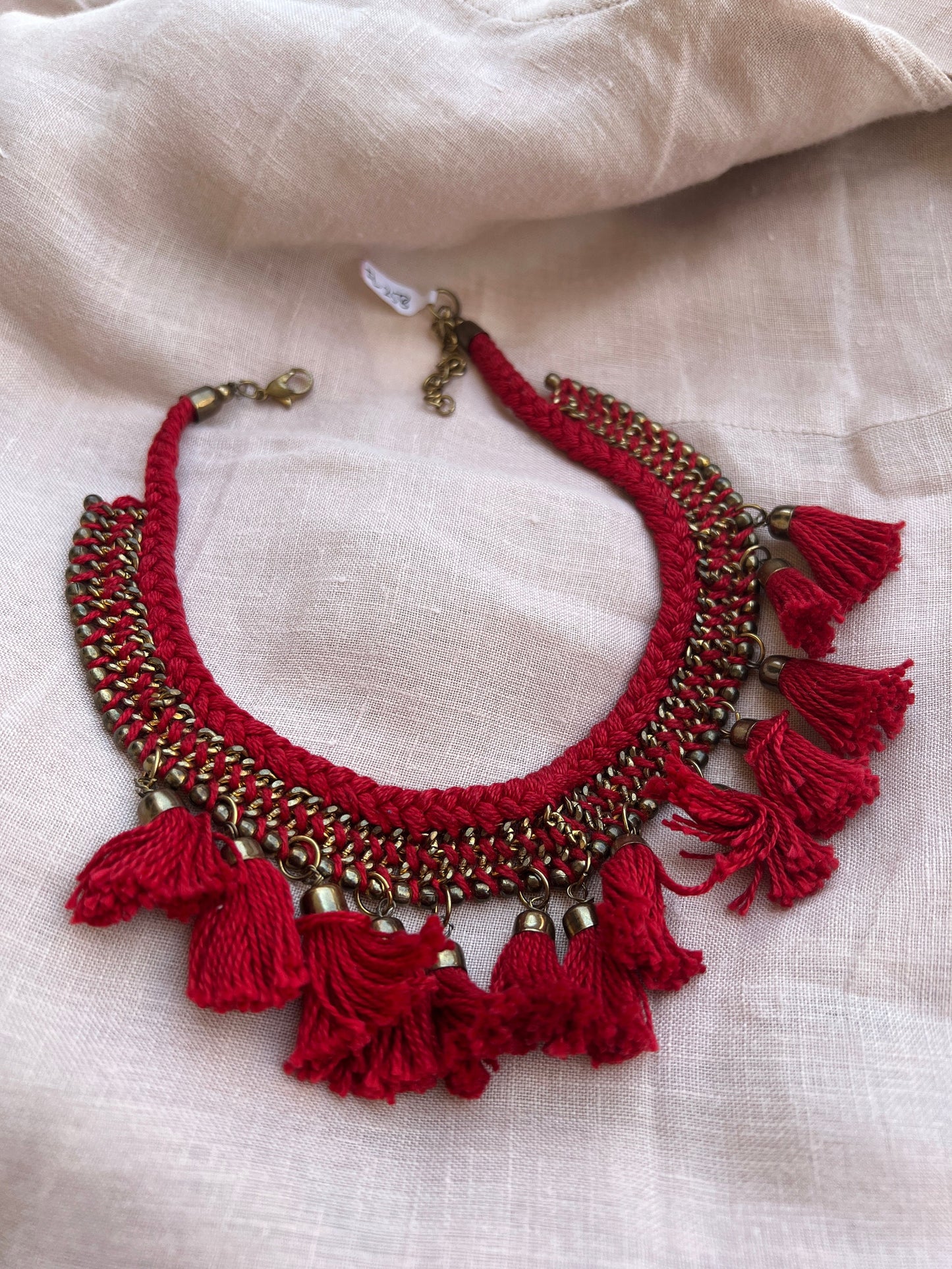 Red Tassel Boho Necklace