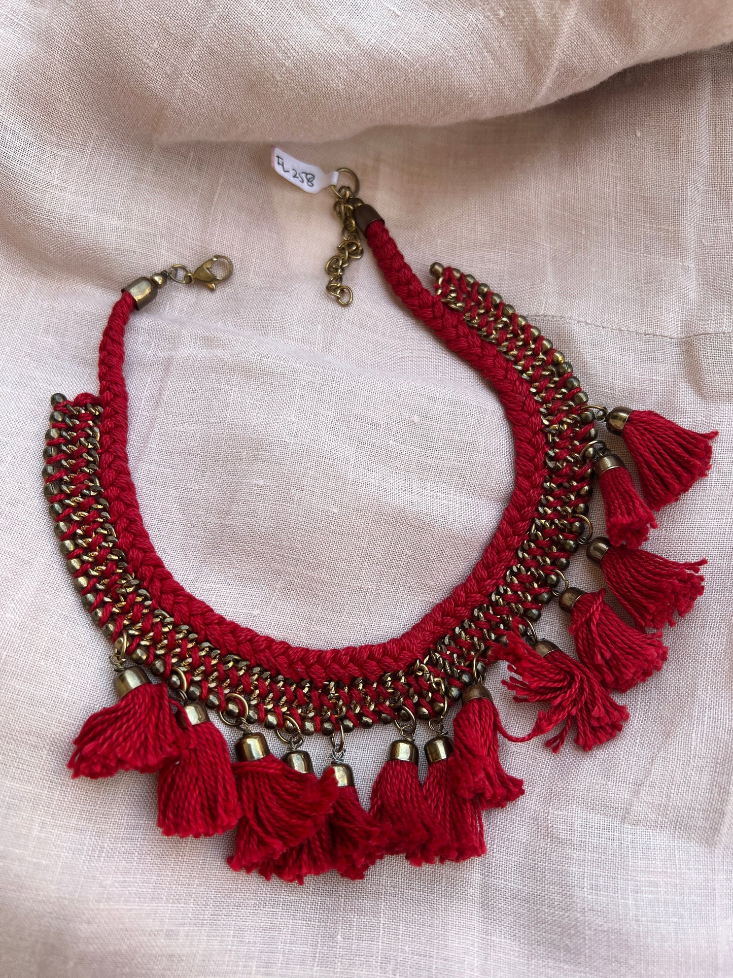 Red Tassel Boho Necklace