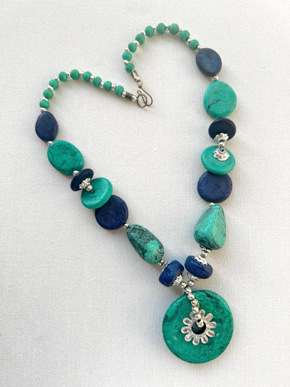 Turquoise Pendant Statement Necklace