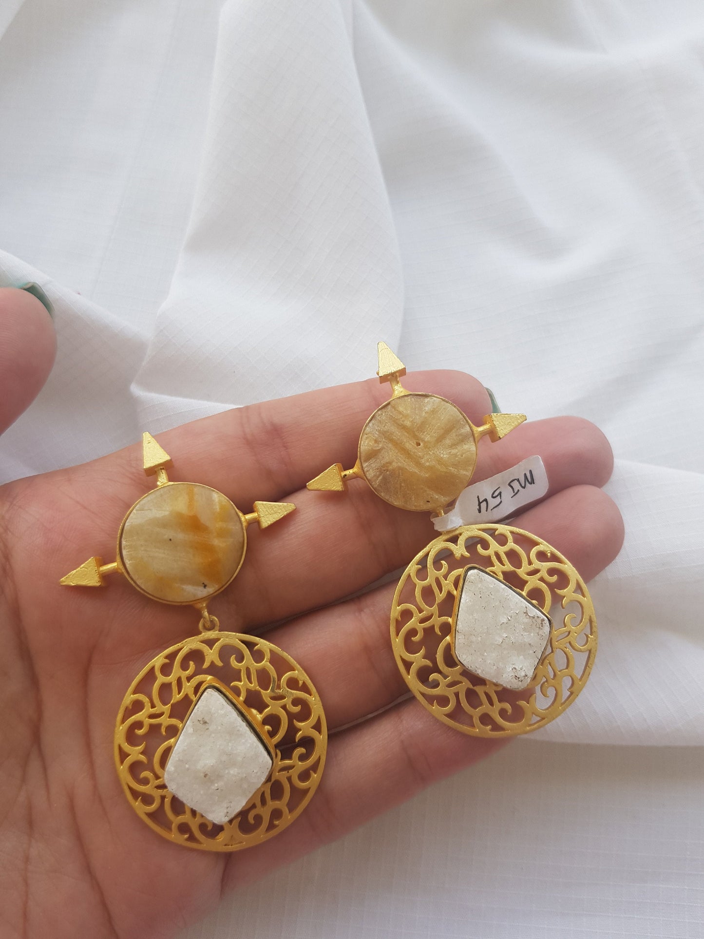 Raw Rutile Quartz Earrings