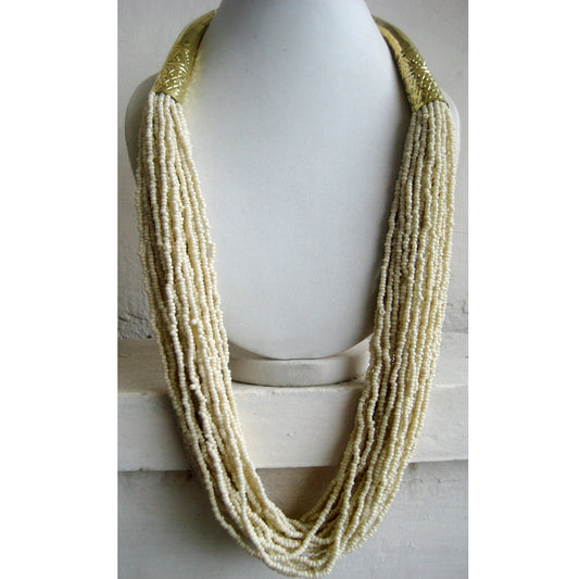 Gold Horn Beaded Necklace